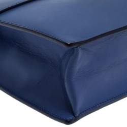 Salvatore Ferragamo Blue Leather Gancio Lock Shoulder Bag