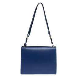 Salvatore Ferragamo Blue Leather Gancio Lock Shoulder Bag