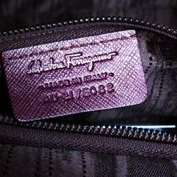 Salvatore Ferragamo Purple Leather Kelly Top Handle Bag