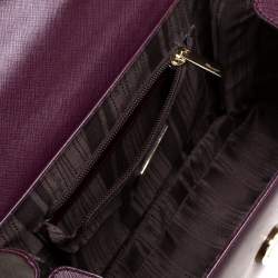 Salvatore Ferragamo Purple Leather Kelly Top Handle Bag