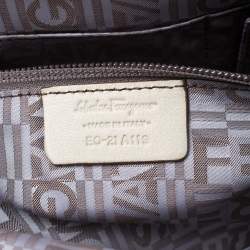 Pre Owned حقيبة يد علوية سالفاتوري فيرغامو Gancini  جلد كريمي