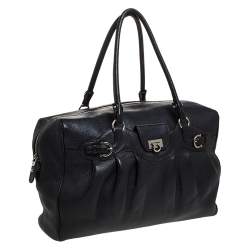 Pre Owned حقيبة سالفاتوري فيراغامو ساتشيل جلد أسود