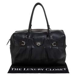 Pre Owned حقيبة سالفاتوري فيراغامو ساتشيل جلد أسود