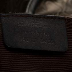 Pre Owned Salvatore Ferragamo Metallic Brown Gancini Embossed Leather Boston Bag