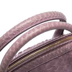 Pre Owned Salvatore Ferragamo Lilac Python Medium Fiamma Satchel