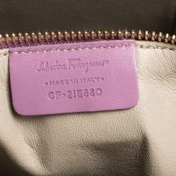 Pre Owned Salvatore Ferragamo Lilac Python Medium Fiamma Satchel