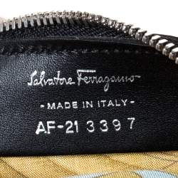 Pre Owned حقيبة سالفاتوري فيراغامو ساتان بطباعة زهور متعددة الألوان وجلد