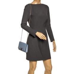 Pre Owned حقيبة كروس سالفاتوري فيراغامو جيني جلد أزرق فاتح