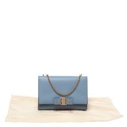 Pre Owned حقيبة كروس سالفاتوري فيراغامو جيني جلد أزرق فاتح