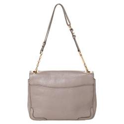 Pre Owned Salvatore Ferragamo Beige Leather Shoulder Bag