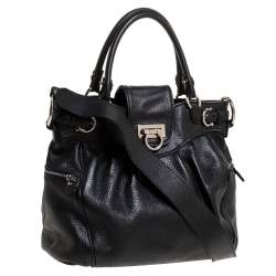 Pre Owned حقيبة سالفاتوري فيراغامو "ماريسا" ساتشيل جلد أسود