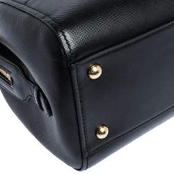 Pre Owned Salvatore Ferragamo Black Leather Gancini Boston Bag