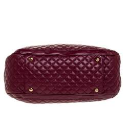 Pre Owned Salvatore Ferragamo Burgundy Leather Betulla Chain Tote 