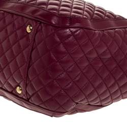 Pre Owned Salvatore Ferragamo Burgundy Leather Betulla Chain Tote 
