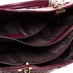 Pre Owned Salvatore Ferragamo Burgundy Leather Betulla Chain Tote 