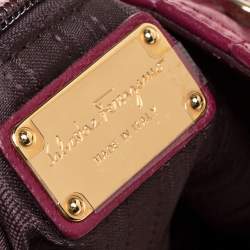 Pre Owned Salvatore Ferragamo Burgundy Leather Betulla Chain Tote 