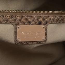 مملوكة مسبقًا Salvatore Ferragamo Multicolor Python and Leather Clutch
