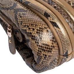 مملوكة مسبقًا Salvatore Ferragamo Multicolor Python and Leather Clutch