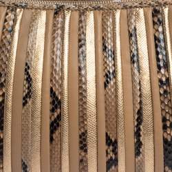 مملوكة مسبقًا Salvatore Ferragamo Multicolor Python and Leather Clutch