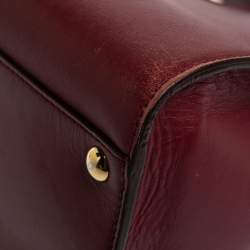 Pre Owned Salvatore Ferragamo Burgundy Leather Marlene Tote