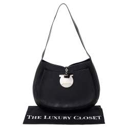 Salvatore Ferragamo Black Leather Hobo