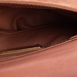 Pre Owned Salvatore Ferragamo Pink Suede and Metal Mini Sofia Top Handle Bag