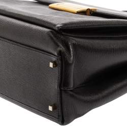 Pre Owned Salvatore Ferragamo Black Leather Top Handle Bag