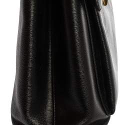 Pre Owned Salvatore Ferragamo Black Leather Top Handle Bag