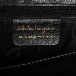 Pre Owned Salvatore Ferragamo Black Leather Top Handle Bag