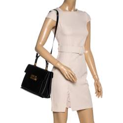 Pre Owned Salvatore Ferragamo Black Leather Top Handle Bag