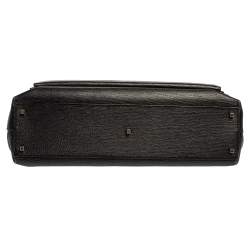 Pre Owned Salvatore Ferragamo Black Leather Top Handle Bag