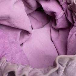 Pre Owned حقيبة سالفاتوري فيراغامو يد حلقة سويدي وجلد قفصي بنفسجي فاتح لافندر