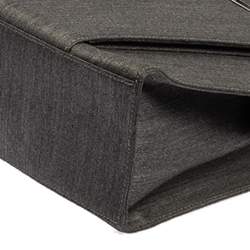 Pre Owned حقيبة يد سالفاتوري فيراغامو جيب إطار معدن جلد و قماش رصاصي