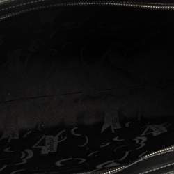 Pre Owned حقيبة يد سالفاتوري فيراغامو جيب إطار معدن جلد و قماش رصاصي