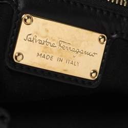 Pre Owned Salvatore Ferragamo Black Leather Hobo