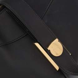 Pre Owned Salvatore Ferragamo Black Leather Hobo