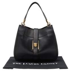 Pre Owned Salvatore Ferragamo Black Leather Hobo