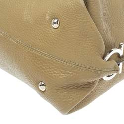 Pre Owned حقيبة سالفاتورى فيراغامو يد علوية سوفيا جلد خضراء زيتونية