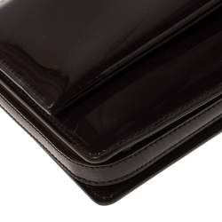 Pre Owned حقيبة كلتش حمالة معصم سالفاتورى فيراغامو فيونكة ميس فارا جلد لامعة أرجوانية