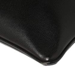 Pre Owned Salvatore Ferragamo Black Leather Messenger Bag