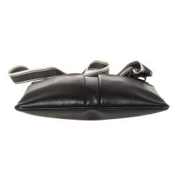 Pre Owned Salvatore Ferragamo Black Leather Messenger Bag