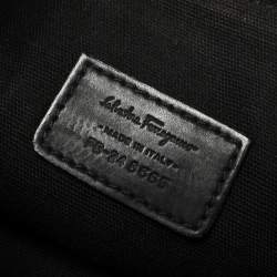 Pre Owned Salvatore Ferragamo Black Leather Messenger Bag
