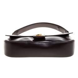 Pre Owned حقيبة كتف سالفاتورى فيراغامو جلد لامعة بنية