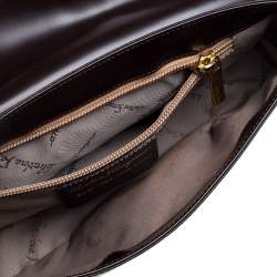 Pre Owned حقيبة كتف سالفاتورى فيراغامو جلد لامعة بنية