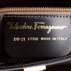 Pre Owned حقيبة كتف سالفاتورى فيراغامو جلد لامعة بنية