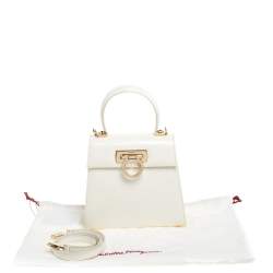 مملوكة مسبقًا  حقيبة  سالفاتوري فيراغامو بيد علوية كيلي جلد لامعة كريمية