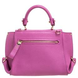 Pre Owned Salvatore Ferragamo Pink Leather Small Sofia Top Handle Bag