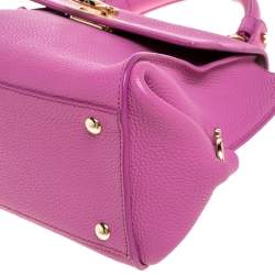 Pre Owned Salvatore Ferragamo Pink Leather Small Sofia Top Handle Bag