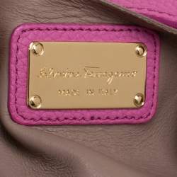 Pre Owned Salvatore Ferragamo Pink Leather Small Sofia Top Handle Bag