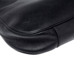 Pre Owned Salvatore Ferragamo Black Leather Gancini Romana Hobo